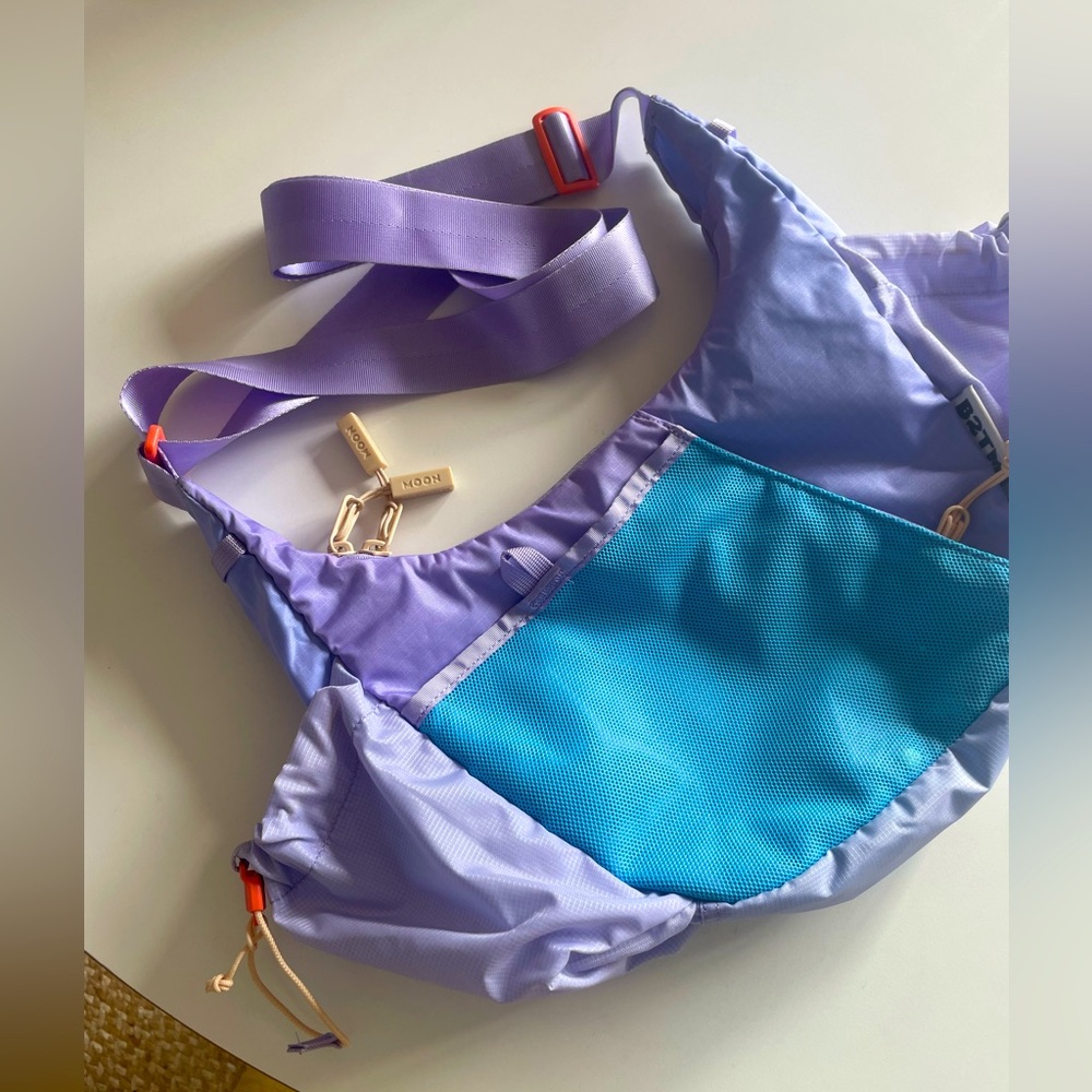 Baboon To The Moon Crescent Crossbody Bag Lavender Purple